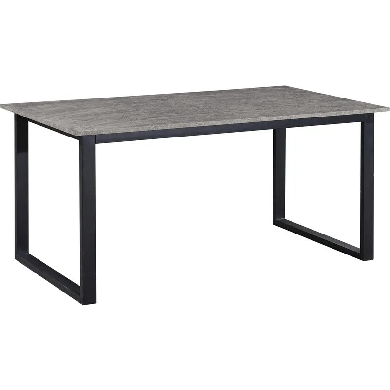 Spisebord Loft24 Luton Beton 160x90 cm, Betongrå og sort