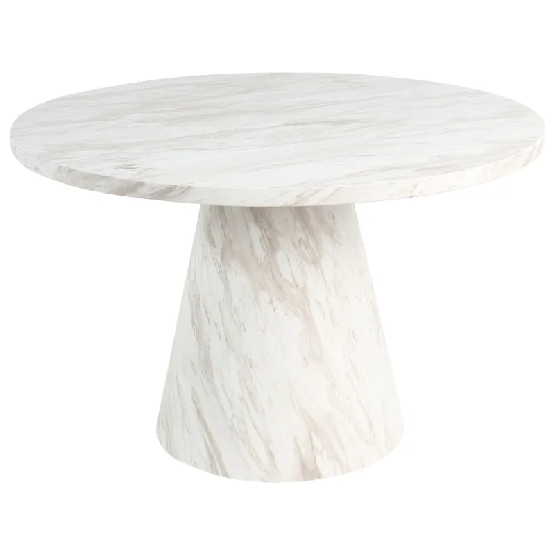 Spisebord Mere 120 cm, Hvid marmor