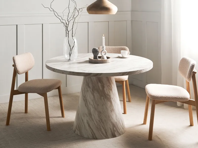 Spisebord Mere 120 cm - Hvid marmor - Møbler - Borde - Spisebord og køkkenbord
