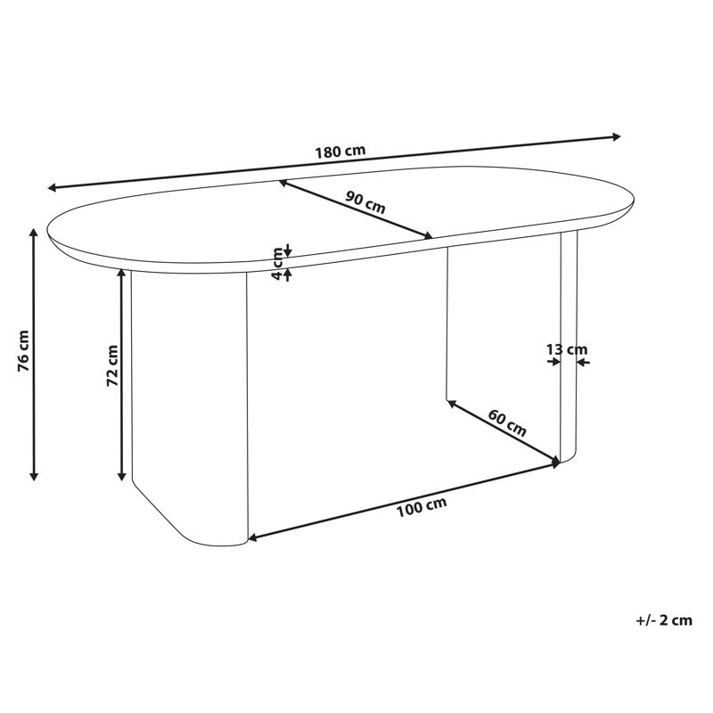Spisebord Moberly 180 cm - Hvid - Møbler - Borde - Spisebord og køkkenbord