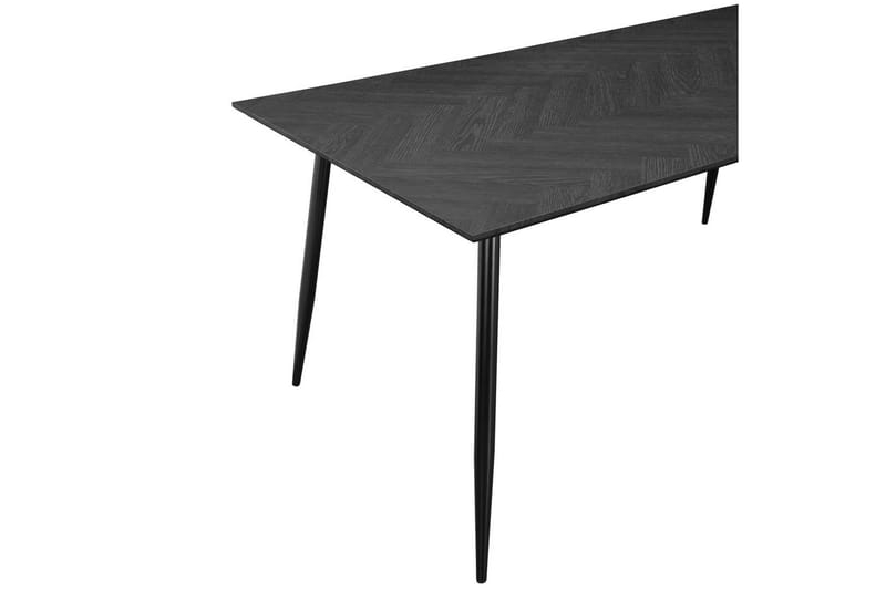 Spisebord Monza 120x80x76 cm, Sildebensmønster Gråeg/Sort - 120x80x76 cm, Sildebensmønster Gråeg/Sort - Møbler - Borde - Spisebord og køkkenbord