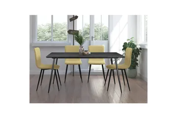 Spisebord Monza 160x90x76 cm, Sildebensmønster Gråeg/Sort - 160x90x76 cm, Sildebensmønster Gråeg/Sort - Møbler - Borde - Spisebord og køkkenbord