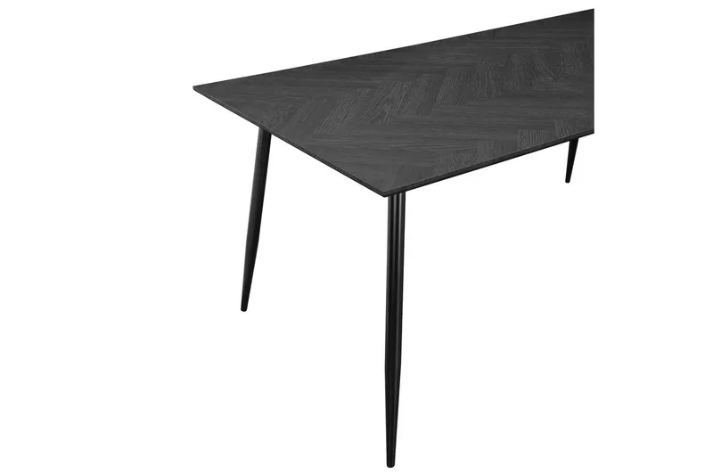 Spisebord Monza 160x90x76 cm, Sildebensmønster Gråeg/Sort - 160x90x76 cm, Sildebensmønster Gråeg/Sort - Møbler - Borde - Spisebord og køkkenbord