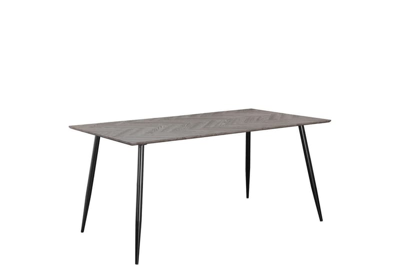 Spisebord Monza 160x90x76 cm, Sildebensmønster Hvideg/Sort, 160x90x76 cm, Sildebensmønster Hvideg/Sort