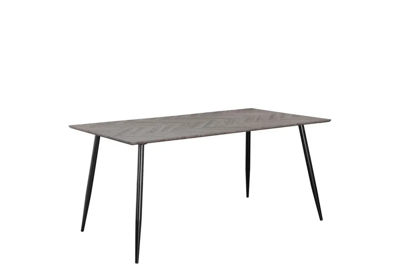 Spisebord Monza 160x90x76 cm, Sildebensmønster Hvideg/Sort, 160x90x76 cm, Sildebensmønster Hvideg/Sort