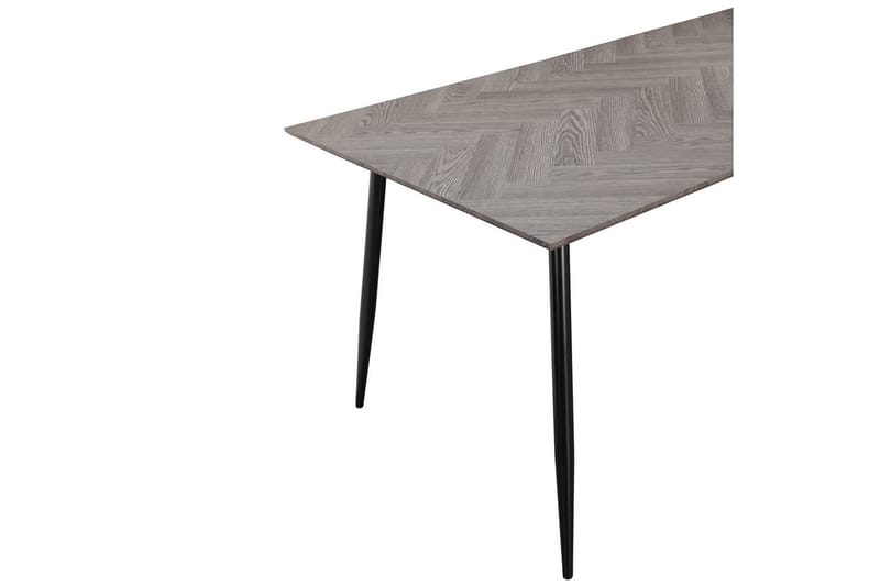 Spisebord Monza 160x90x76 cm, Sildebensmønster Hvideg/Sort - 160x90x76 cm, Sildebensmønster Hvideg/Sort - Møbler - Borde - Spisebord og køkkenbord