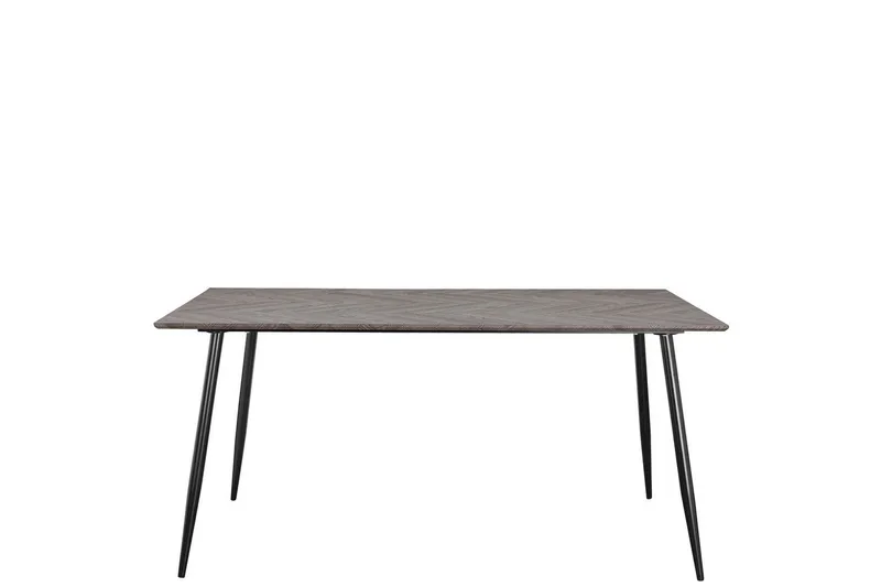 Spisebord Monza 160x90x76 cm, Sildebensmønster Hvideg/Sort - 160x90x76 cm, Sildebensmønster Hvideg/Sort - Møbler - Borde - Spisebord og køkkenbord