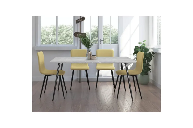 Spisebord Monza 160x90x76 cm, Sten/Sort - 160x90x76 cm, Sten/Sort - Møbler - Borde - Spisebord og køkkenbord