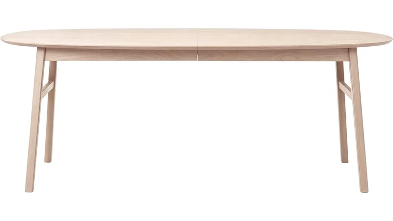Spisebord NFG Karmöy 205-305x105 cm Vitpigmenterat Med 2 tillägg 205x105 cm - Hvidpigmenteret - Møbler - Borde - Spisebord og køkkenbord