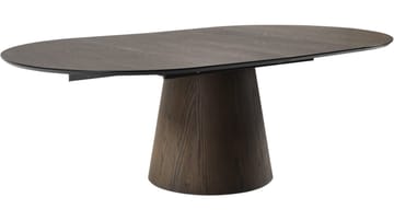 Spisebord NFG Portbello ø130 + 50+50 cm Brun Med 2 tillägg Dia 130 cm - Brun - Møbler - Borde - Spisebord og køkkenbord