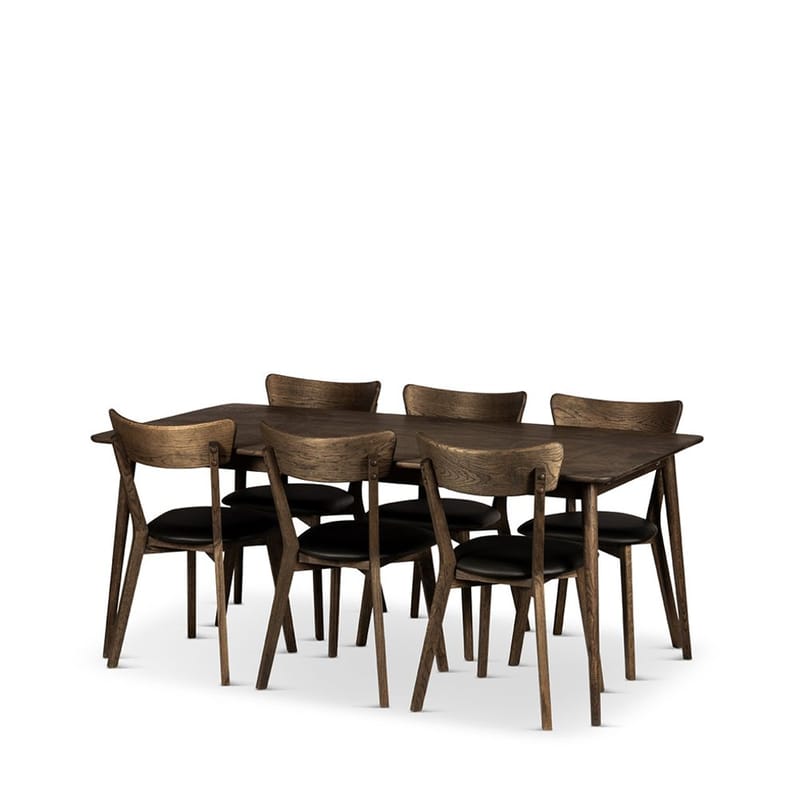 Spisebord Nyborg 180 cm med Stole, 180x90x75 cm, 6 stk. Ekeby-stole