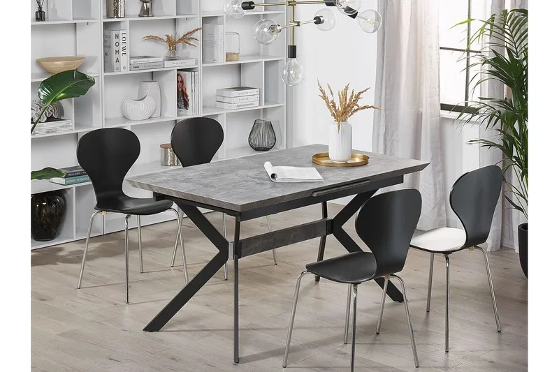Abenson Spisebord 180 cm Sammenfoldeligt - Grå/Sort - Møbler - Borde - Spisebord og køkkenbord
