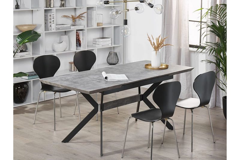 Abenson Spisebord 180 cm Sammenfoldeligt - Grå/Sort - Møbler - Borde - Spisebord og køkkenbord