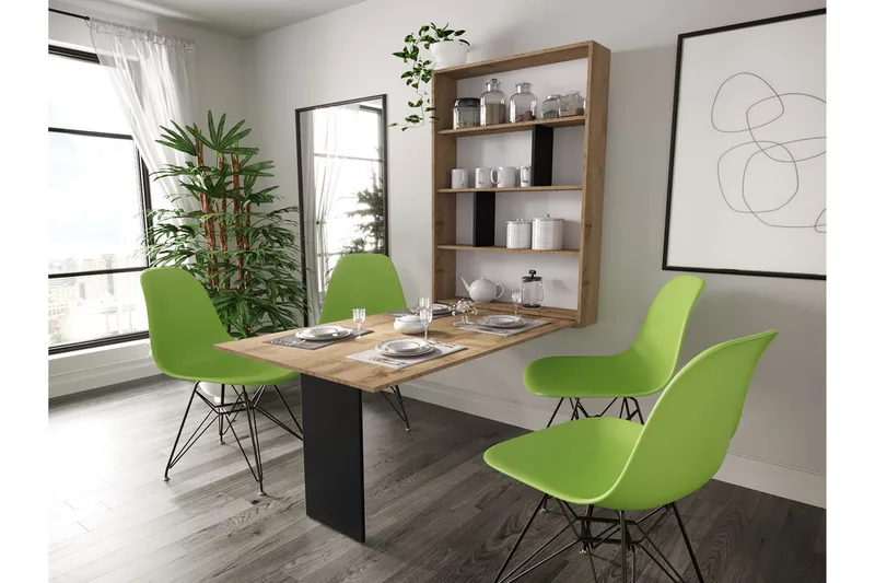 Abi Spisebord 149 cm, Træ/Natur/Sort