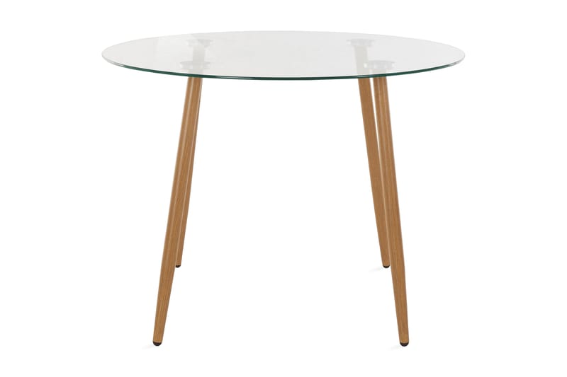 Abia spisebord 100 cm rundt Glas, Brun