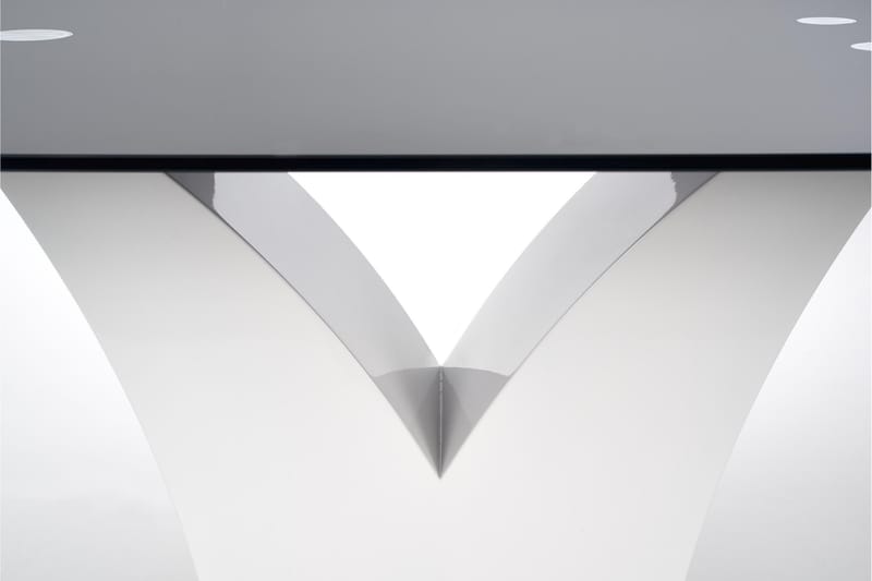 Abundis Spisebord 160 cm Glas - Sort/Hvid - Spisebord og køkkenbord