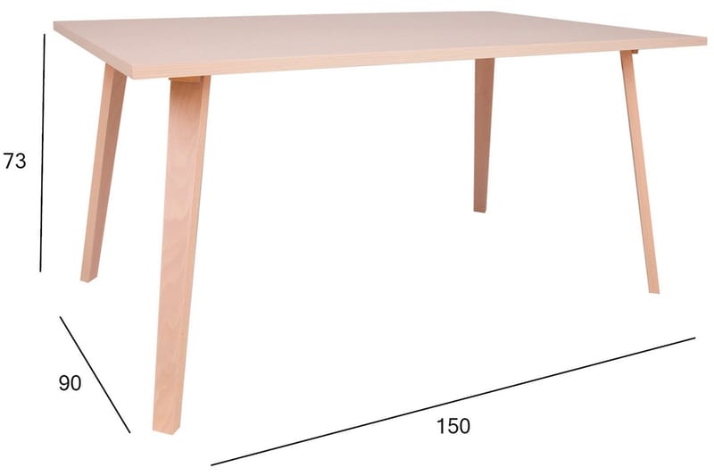 Adora Spisebord 150x90x73 cm Lys Bøg - Møbler - Borde - Spisebord og køkkenbord
