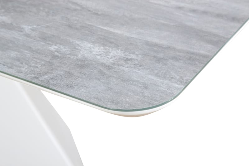 Aix Udvideligt Spisebord 160 cm Glas - Hvid - Spisebord og køkkenbord