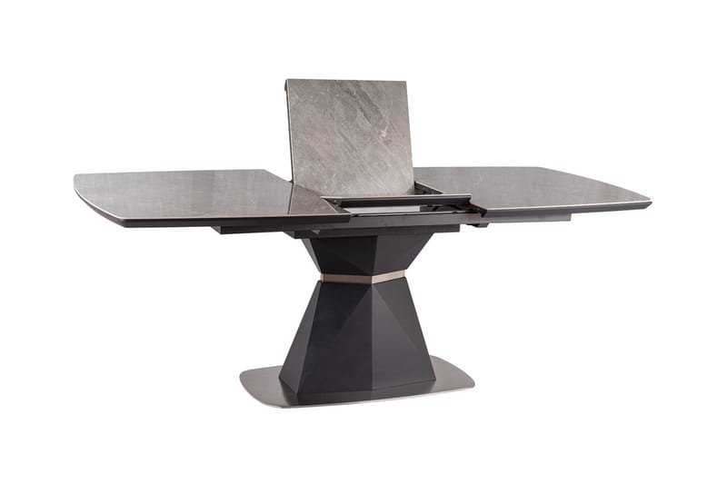 Alafia Udvideligt Spisebord 160 cm - Keramik/Sort/Sølv - Spisebord og køkkenbord