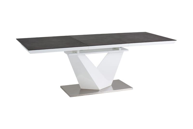 Alaras Udvideligt Spisebord 120 cm - Glas/Grå/Hvid - Spisebord og køkkenbord