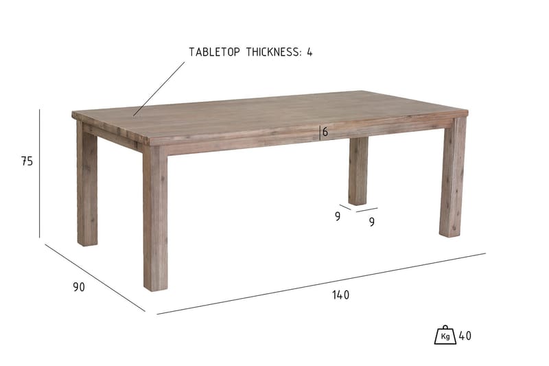 Alaska Udvideligt Spisebord 140 cm - Brun - Spisebord og køkkenbord