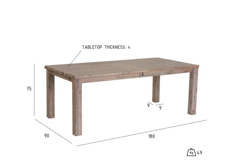 Alaska Udvideligt Spisebord 180 cm - Brun - Spisebord og køkkenbord