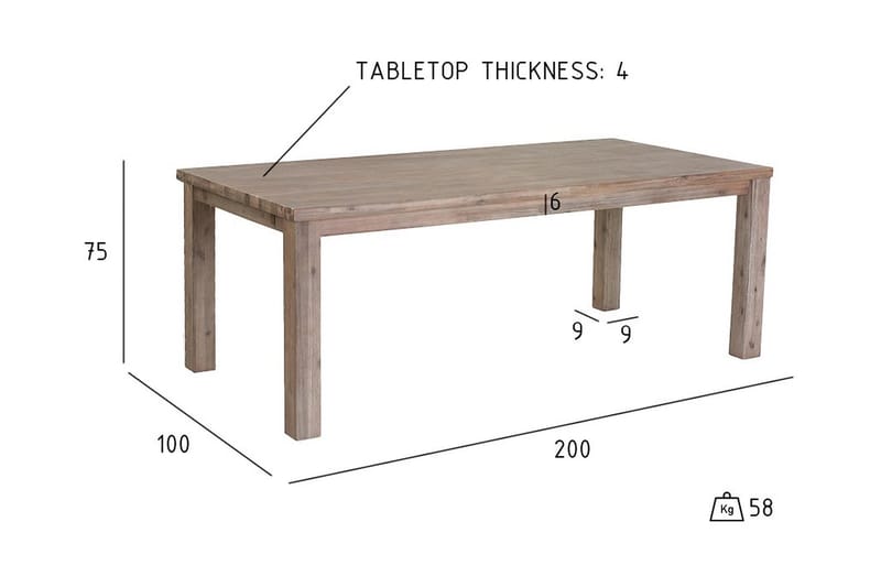 Alaska Udvideligt Spisebord 200 cm - Brun - Spisebord og køkkenbord