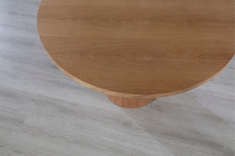 Albero Rundt Spisebord 100 cm med Træ- og Egetræsudseende - Lysebrun - Møbler - Borde - Spisebord og køkkenbord