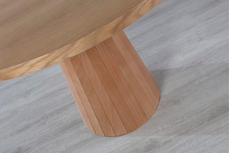 Albero Rundt Spisebord 100 cm med Træ- og Egetræsudseende - Lysebrun - Møbler - Borde - Spisebord og køkkenbord