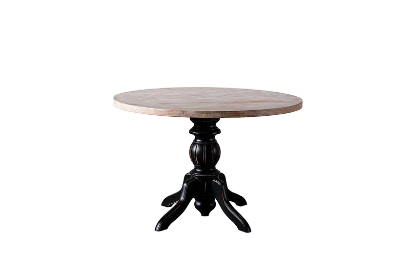Albero Rundt Spisebord 115 cm med Træ- og Egeudseende, Sort