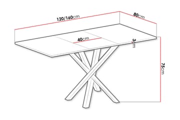 Aldbrough Udvideligt Komfurebord 160 cm - Sort - Møbler - Borde - Spisebord og køkkenbord