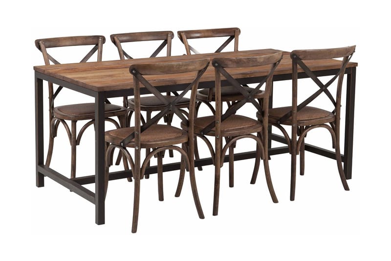 Alongi Spisebord 180 cm - Brun/Sort - Spisebord og køkkenbord