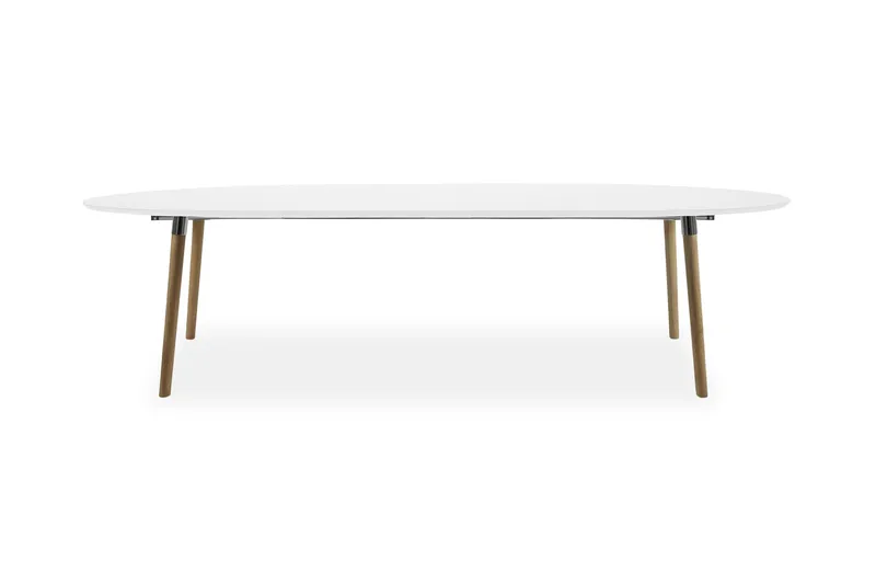 Anita Udvideligt Spisebord 170 cm Oval, Hvid/Træben