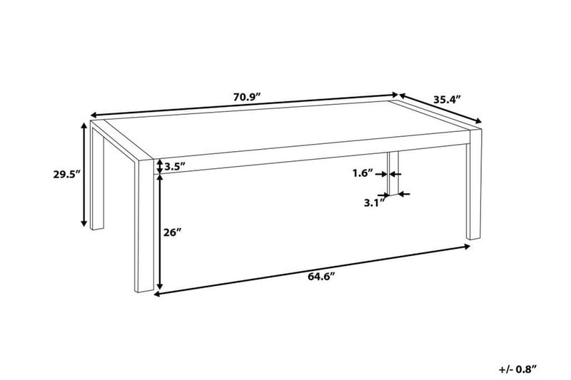 Arctic I Spisebord 180 cm - Hvid - Spisebord og køkkenbord