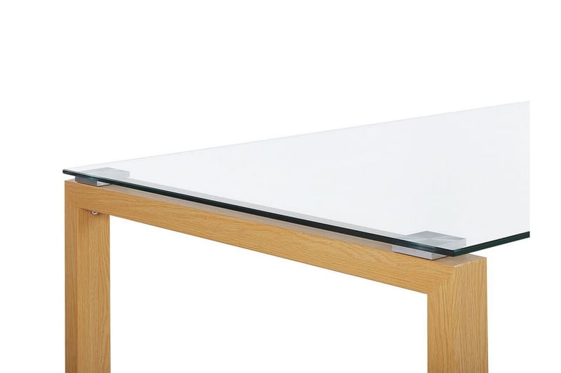 Atavir Spisebord 130 cm - Glas/Lysebrun - Spisebord og køkkenbord