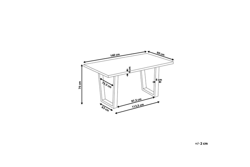 Austin Spisebord 160 cm - Brun - Spisebord og køkkenbord
