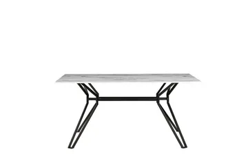 Ballina Spisebord 160 cm - Hvid/Sort - Møbler - Borde - Spisebord og køkkenbord