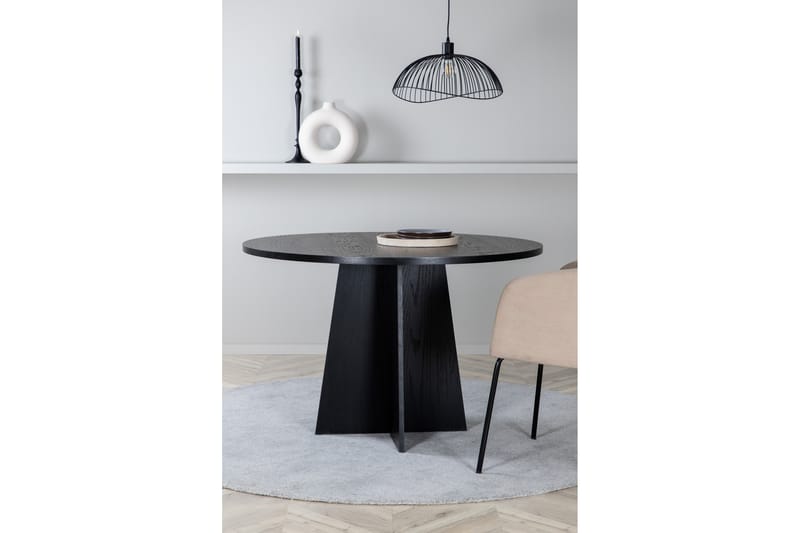 Bariso Spisebord 110 cm Rundt - Sort - Spisebord og køkkenbord