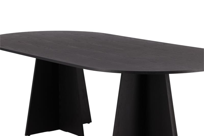Bariso Spisebord 230x115x75 cm Oval - Sort - Spisebord og køkkenbord
