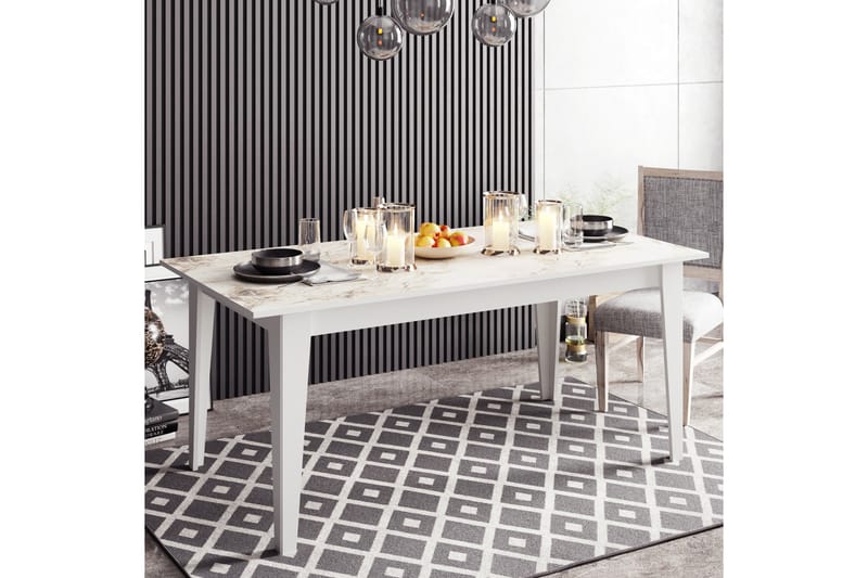 Bascle Spisebord 180 cm - Hvid - Spisebord og køkkenbord