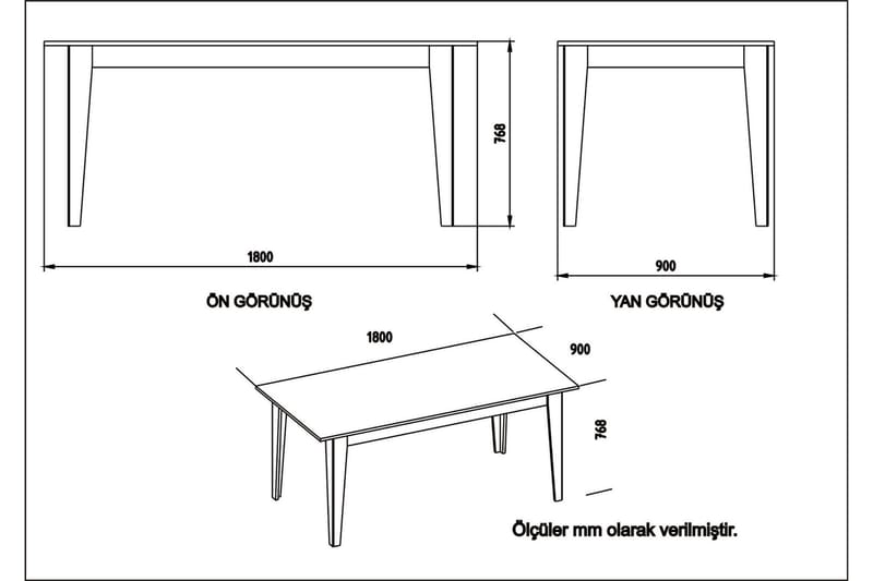 Bascle Spisebord 180 cm - Hvid - Møbler - Borde - Spisebord og køkkenbord