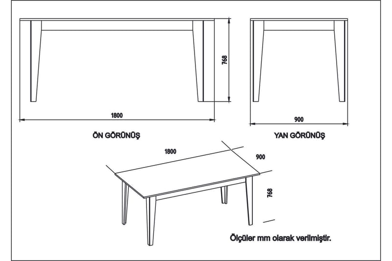 Bascle Spisebord 180 cm - Hvid - Møbler - Borde - Spisebord og køkkenbord