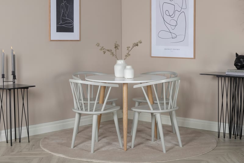 Bennie Spisebord 90 cm Hvid - Venture Home - Spisebord og køkkenbord