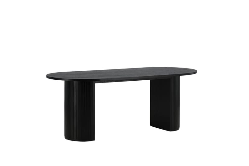 Biana Spisebord 200 cm Ovalt - Sort - Spisebord og køkkenbord