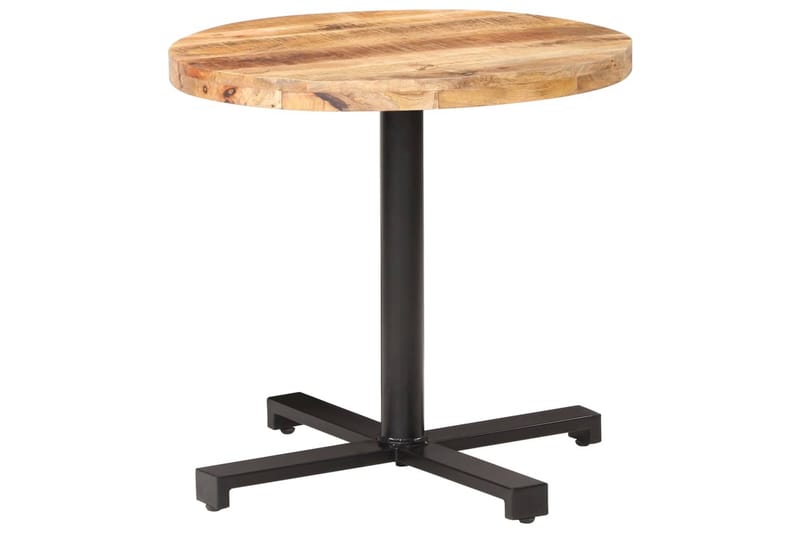 Bistrobord ø80x75 cm rund ru mangotræ - Brun - Spisebord og køkkenbord