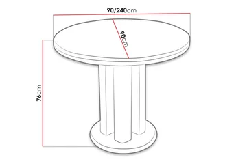 Blumea Spisebord 90x90x76 cm - Hvid - Møbler - Borde - Spisebord og køkkenbord
