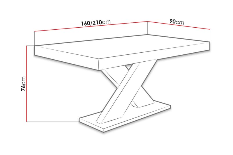 Bombax Spisebord 160x90x78 cm - Eg - Spisebord og køkkenbord