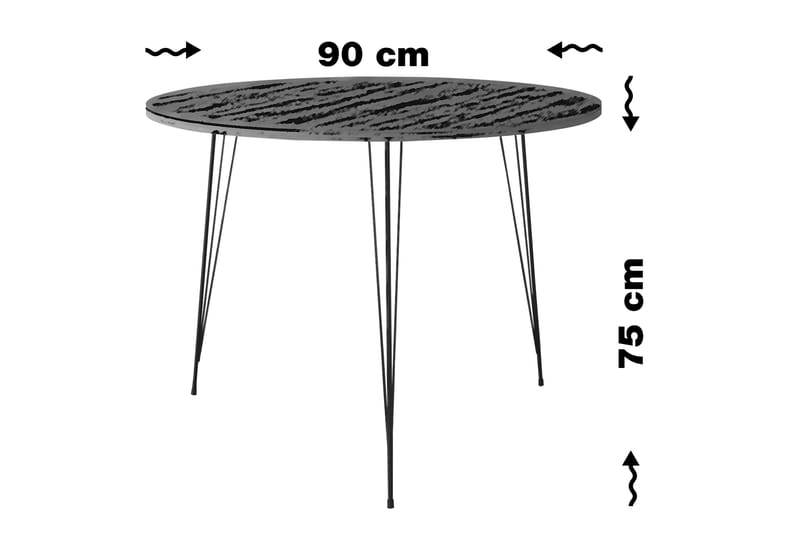 Bonnick Bord 90 cm - Sort/Hvid - Møbler - Borde - Spisebord og køkkenbord