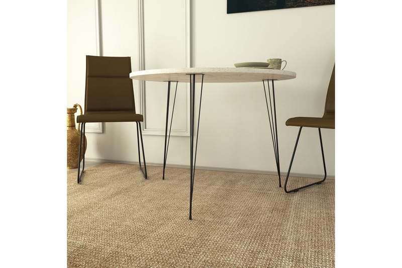 Bonnick Lille Rundt Bord 90 cm med Eg- og Marmorudseende - Sort/Hvid - Møbler - Borde - Spisebord og køkkenbord