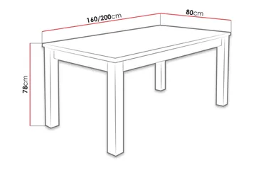 Bord Udvideligt Spisebord 160x80x78 cm - Eg - Møbler - Borde - Spisebord og køkkenbord